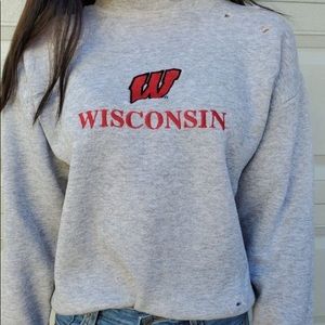 Vintage Wisconsin Crewneck With Distressing